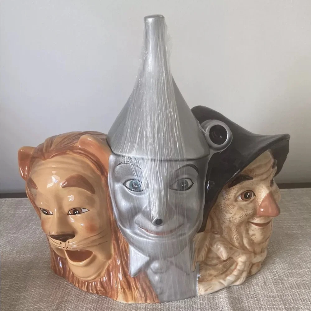 Wizard Of Oz Cookie Jar Vintage 1997 Tin Man Cowardly Lion Scarecrow Retired
